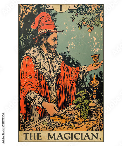 Vintage Tarot Card Number 1 The Magician