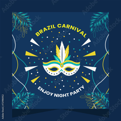 Brazilian Carnival Social Media Post Illustration