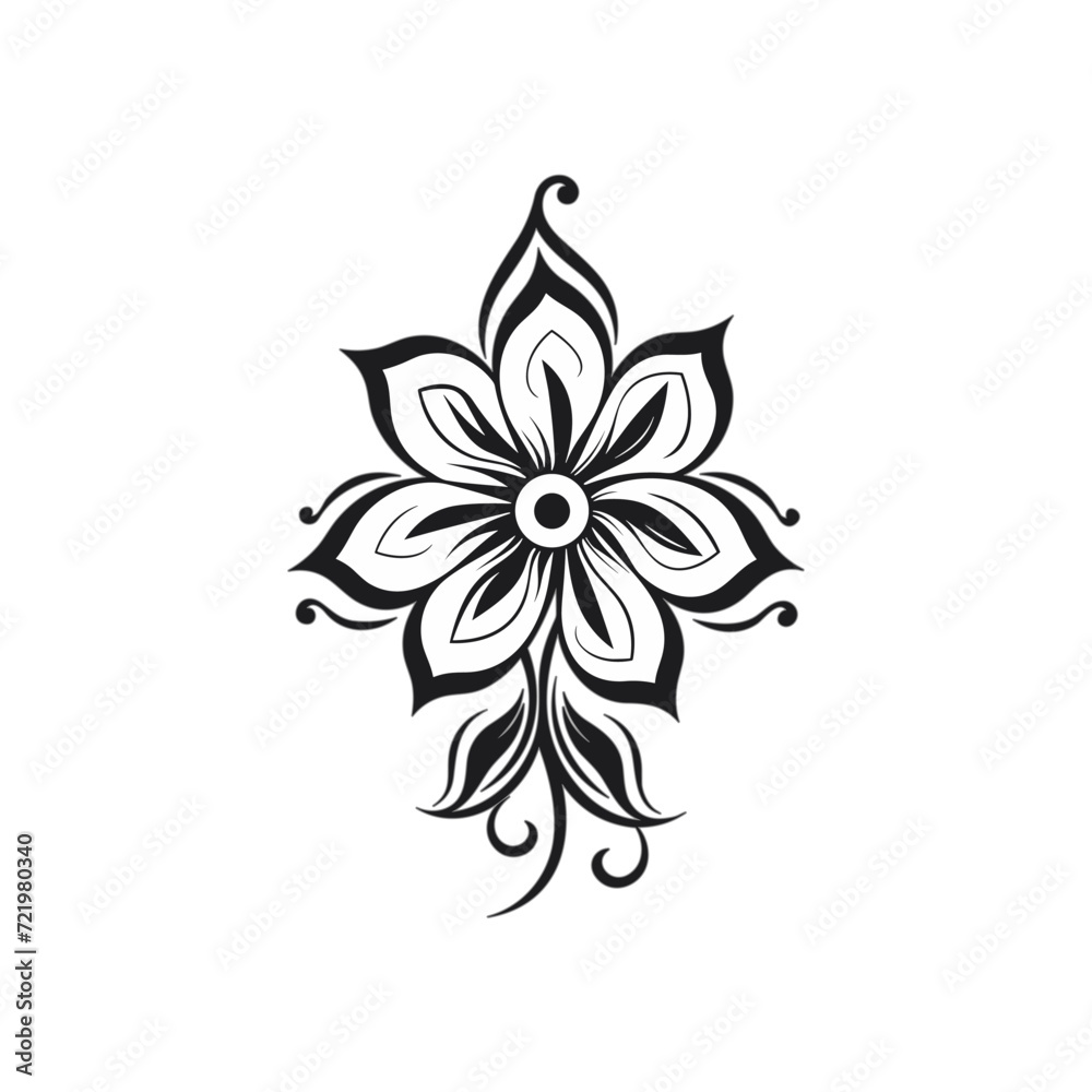 Beautiful minimalist flower illustration art.