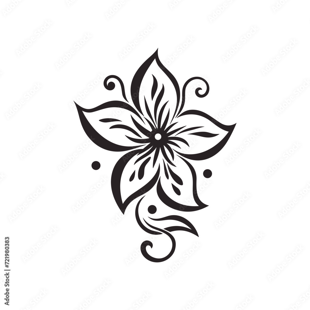 Beautiful minimalist flower illustration art.
