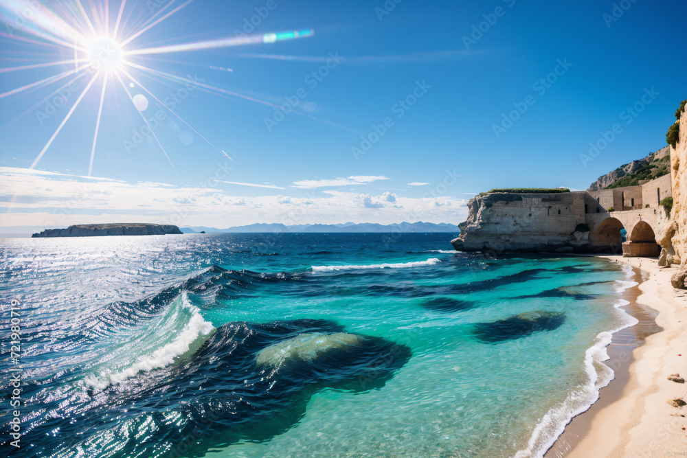 美しい地中海の海辺の風景