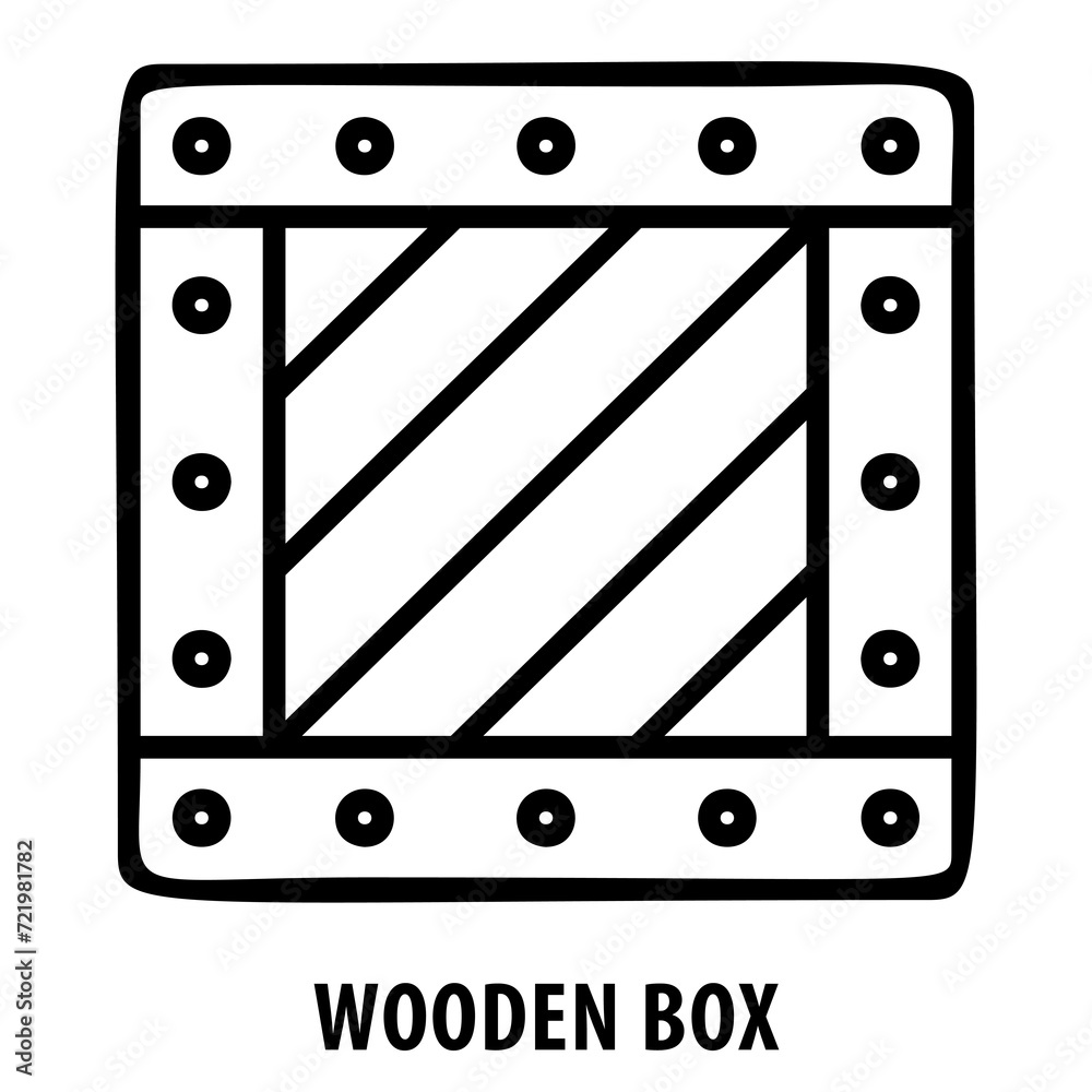 Fototapeta premium wooden box, storage, container, packaging, crate, wood, vintage, wooden crate, cargo, shipping, wooden storage, antique, rustic, retro, wooden box icon