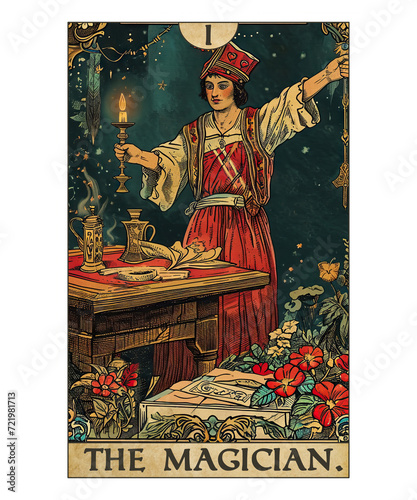 Vintage Tarot Card Number 1 The Magician