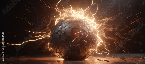 electric lightning explosion energy stone ball 11 photo