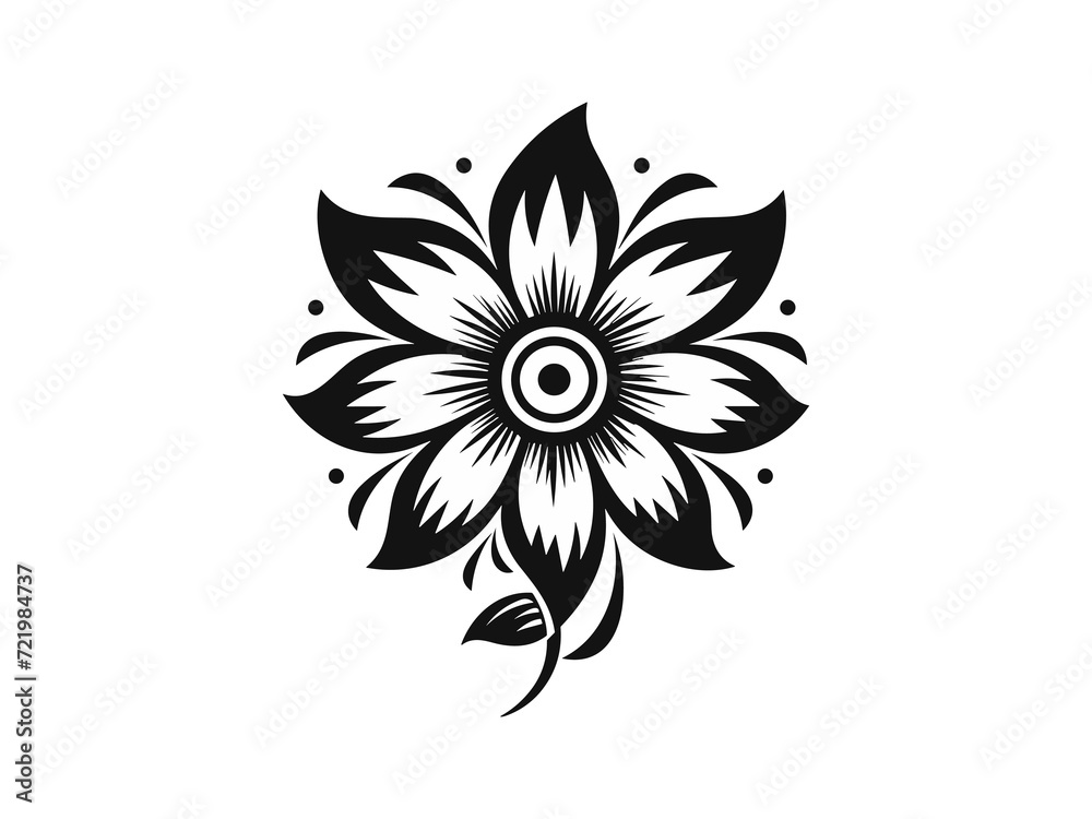 Obraz premium Beautiful vintage minimalist flower illustration art.