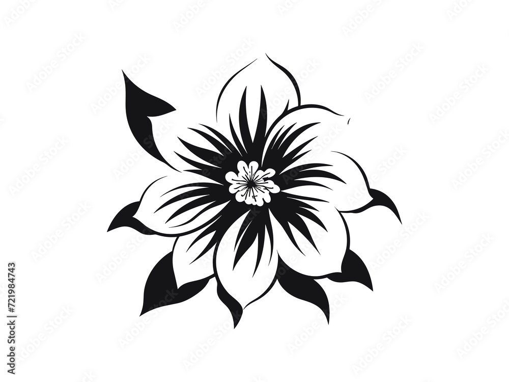 Obraz premium Beautiful vintage minimalist flower illustration art.