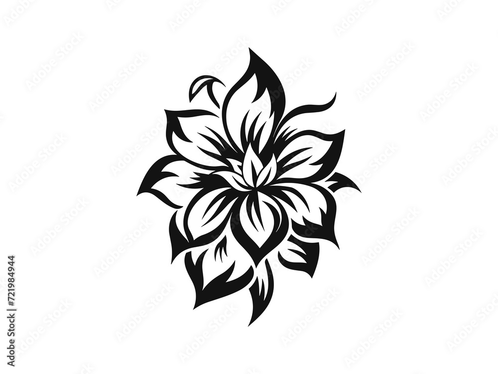 Fototapeta premium Beautiful vintage minimalist flower illustration art.