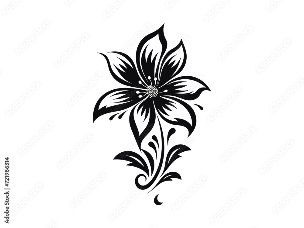 Obraz premium Beautiful minimalist flower illustration art.