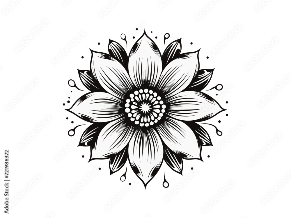 Obraz premium Beautiful minimalist flower illustration art.