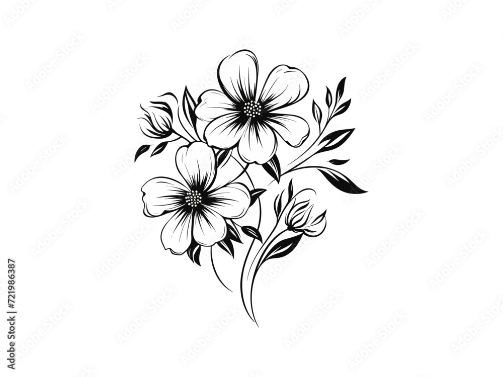 Obraz premium Beautiful minimalist flower illustration art.