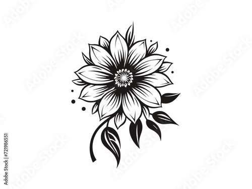 Beautiful minimalist flower illustration art.