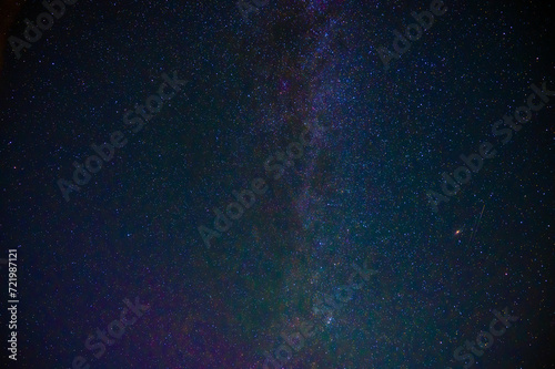 starry night sky with stars, galaxies and a bright multicolored milky way