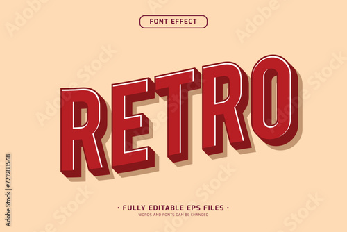 red bold vintage typography text effect