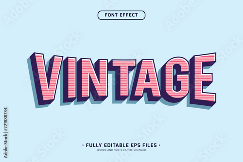 simple retro vintage text effect, editable vector text effect