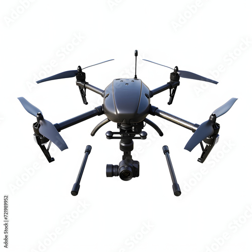 Police drone isolated on white background, png  © Pixel Prophet