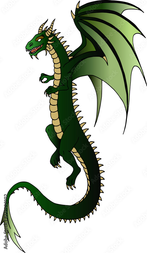 Obraz premium green dragon vector