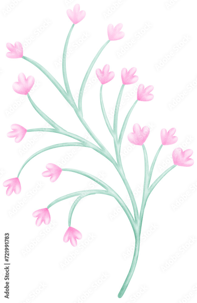 Hand-Drawn Watercolor flower Clipart: Create Beautiful Floral Designs with Ease	
