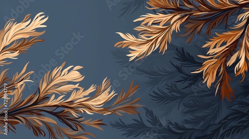 seamless background with coniferous branches pattern, coniferous, fir, 