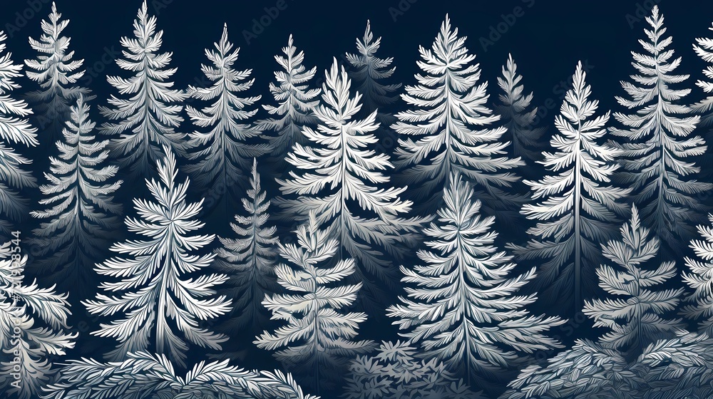 Obraz premium seamless background with coniferous branches pattern, coniferous, fir,