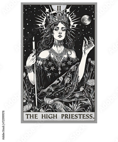 Vintage Tarot Card Number 2 The High Priestess
