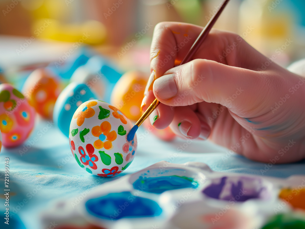 Hand painting colorful Easter eggs, creative DIY craft, isolated.
Hand painting colorful Easter eggs, creative DIY craft, isolated.