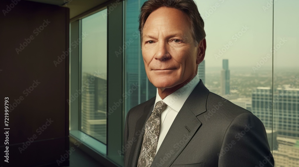 Portrait of a successful businessman standing in an office Portrait of a successful businessman standing in an office