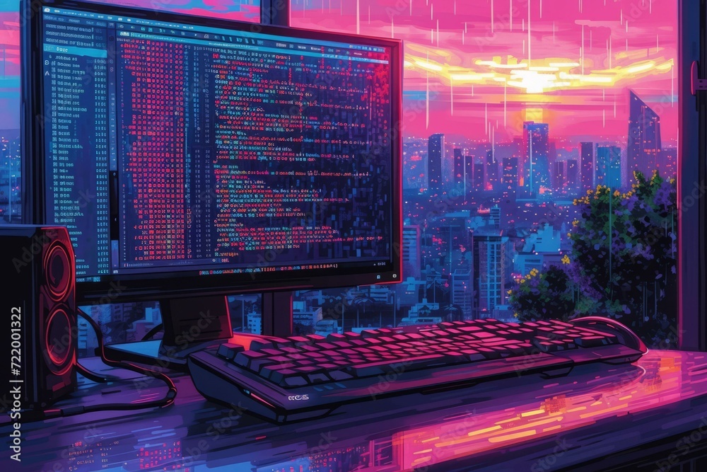 A hacker's view of a city at night
