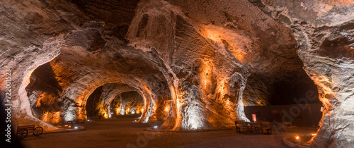 Inside the salt cave in the salt mountains of Idir, Toulz Luka District, Turkey.