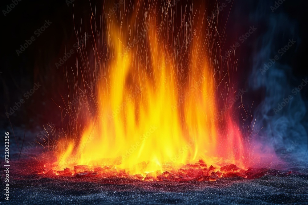 Flames and sparks from a blacksmith's forge Flames and sparks from a blacksmith's forge