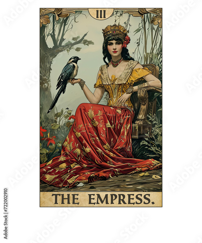 Vintage Tarot Card Number 3 The Empress photo