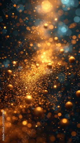 Golden and blue glowing particles