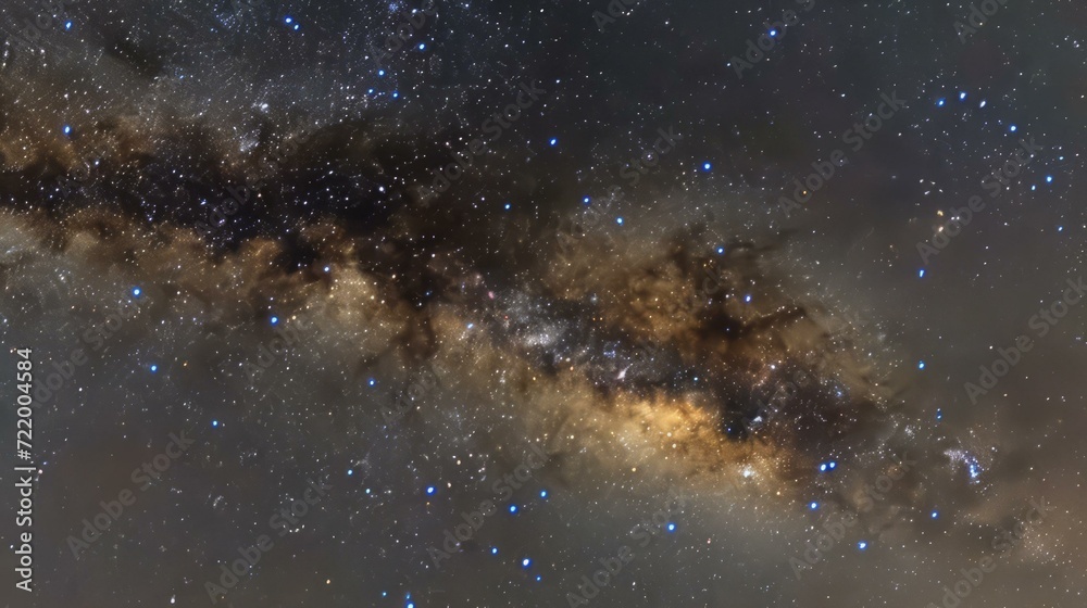 Fototapeta premium Amazing view of the Milky Way galaxy and the Large Magellanic Cloud