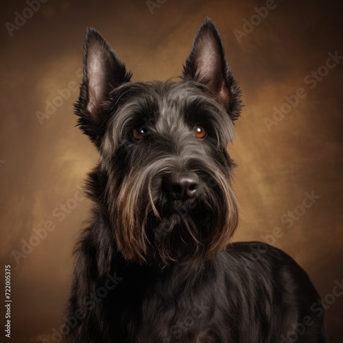 Portrait of a scottish terrier in the studio
