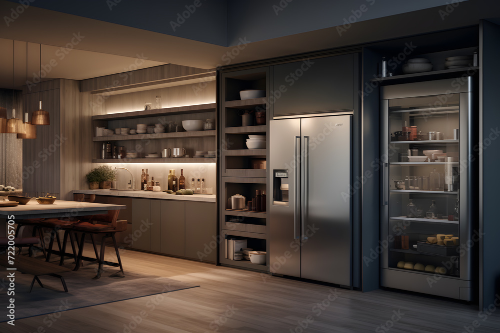 A kitchen with a hidden walk in pantry A kitchen with a hidden walk in pantry