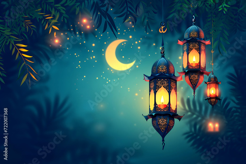 ramadan Kareem, Ramadan crescent moon, Eid Mubarak Islamic festival social media banner and Eid Mubarak Post Template, islam 