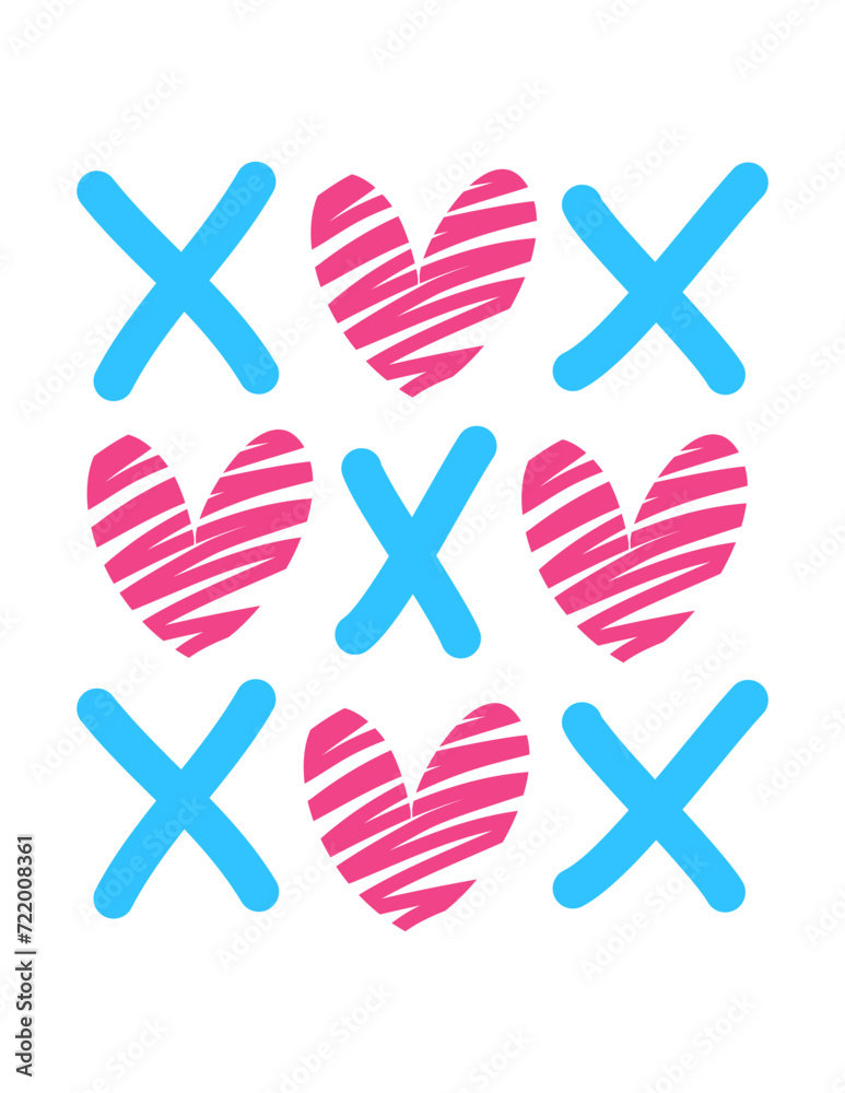 Obraz premium XOXO vector illustration Valentine decoration on a white background