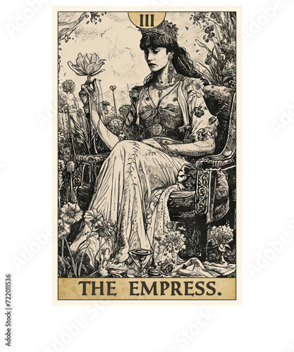 Vintage Tarot Card Number 3 The Empress