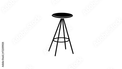 bar stool emblem, black isolated silhouette