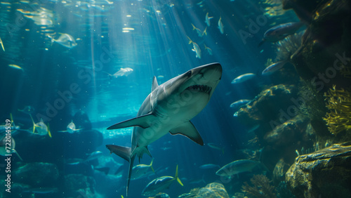 Oceanic Spectacle: Captivating View of a Shark in an Aquarium © 대연 김