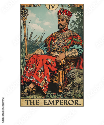 Vintage Tarot Card The Emperor