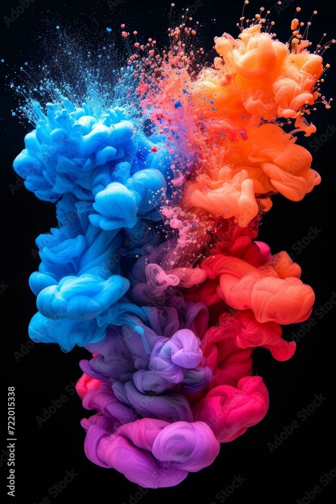 Obraz premium Colorful ink in water creating an abstract painting