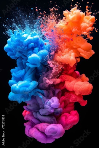 Colorful ink in water creating an abstract painting