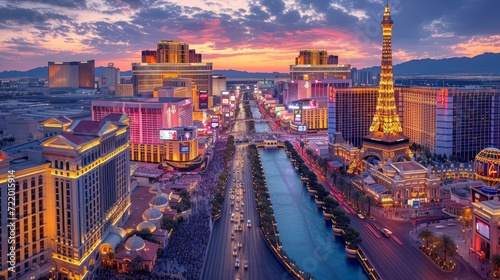 Las Vegas Strip at dusk photo