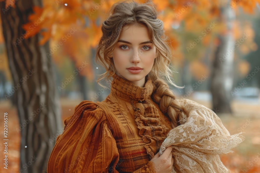 portrait of a woman in autumn portrait of a woman in autumn