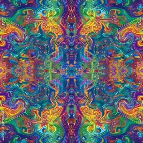 Colorful symmetrical psychedelic wavy pattern
