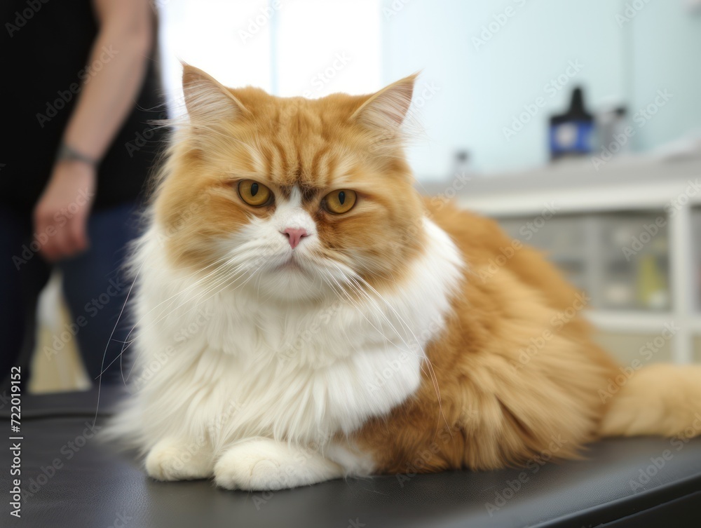 pet care and treatment, medicines and products for cat treatment, visit to the veterinarian, grooming salon, close-up