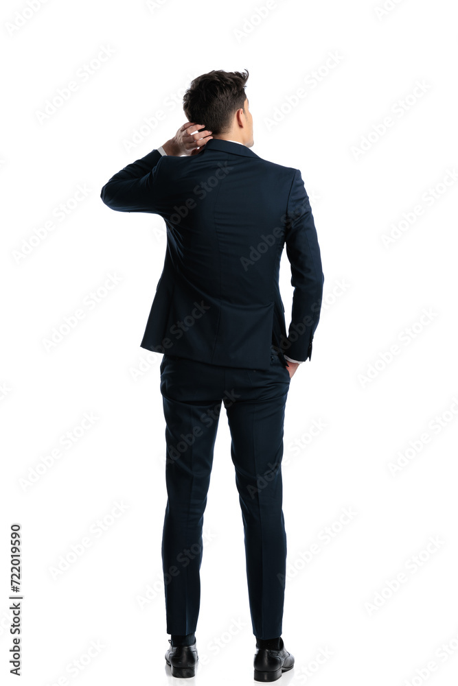 confused businessman scratching head and thinking of ways to solve problems confused businessman scratching head and thinking of ways to solve problems