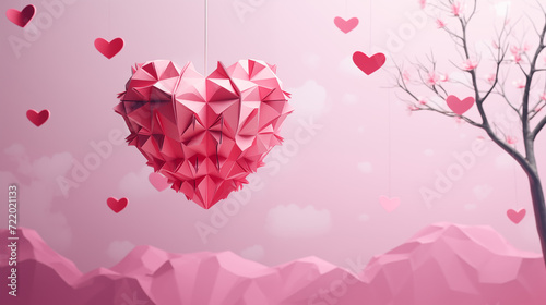 Sweet heart made of paper, Saint Valentines Day, My love, Mi corazón de papel photo