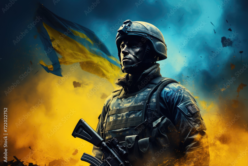 Portrait warrior, soldier, military man. War in Ukraine.Independence Day of Ukraine, the price of freedom,victory. Portrait warrior, soldier, military man. War in Ukraine.Independence Day of Ukraine, the price of freedom,victory.