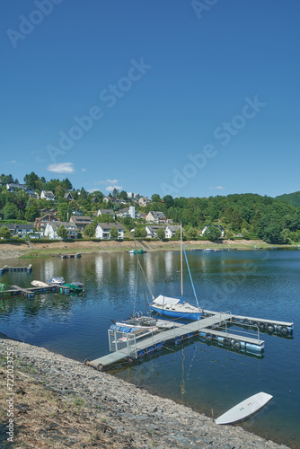 Rurberg at Rurtalsperre Reservoir,the Eifel,Germany photo